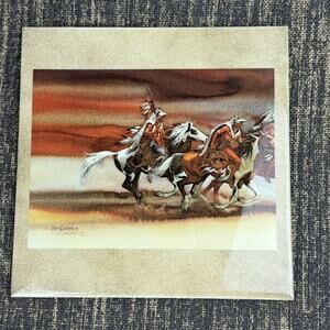 Bev Doolittle Wolves Of The Crow 1984 Wolf Creek Art Native American Ceramic Til